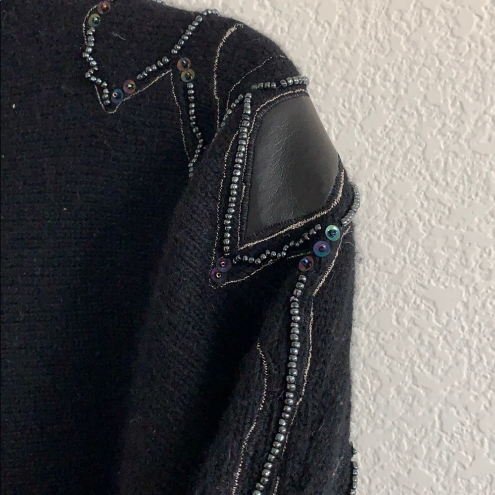 Vintage Black Cowl Neck Sweater with Embellishments - Picture 15 of 16